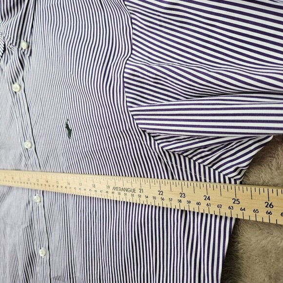 Ralph Lauren Dress Shirt 120s 2-Ply Button-Down Striped Long Sleeve Mens Size XL - Picture 3 of 10